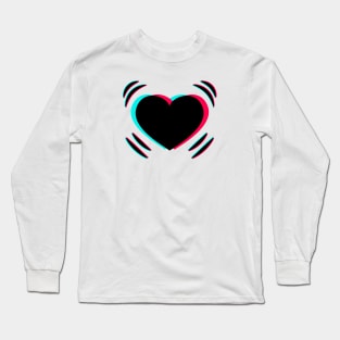 TikTok Beating Heart Black Long Sleeve T-Shirt